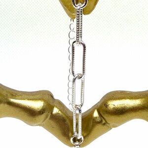 .925 Sterling Silver Paperclip Chain 6” Bracelet